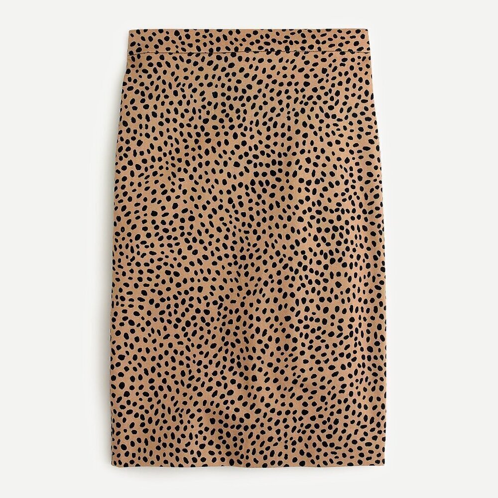 J. Crew Beige Cotton Knee Length Pencil Skirt Size 4